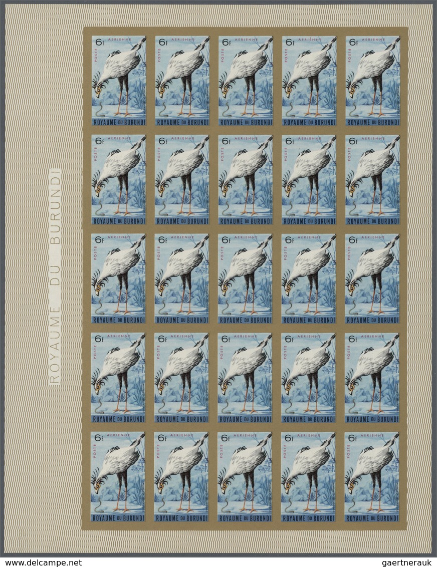 Thematik: Tiere-Vögel / Animals-birds: 1965 (June 10), Burundi. Lot Of 2 IMPERFORATED Sheets Of 25 S - Otros & Sin Clasificación