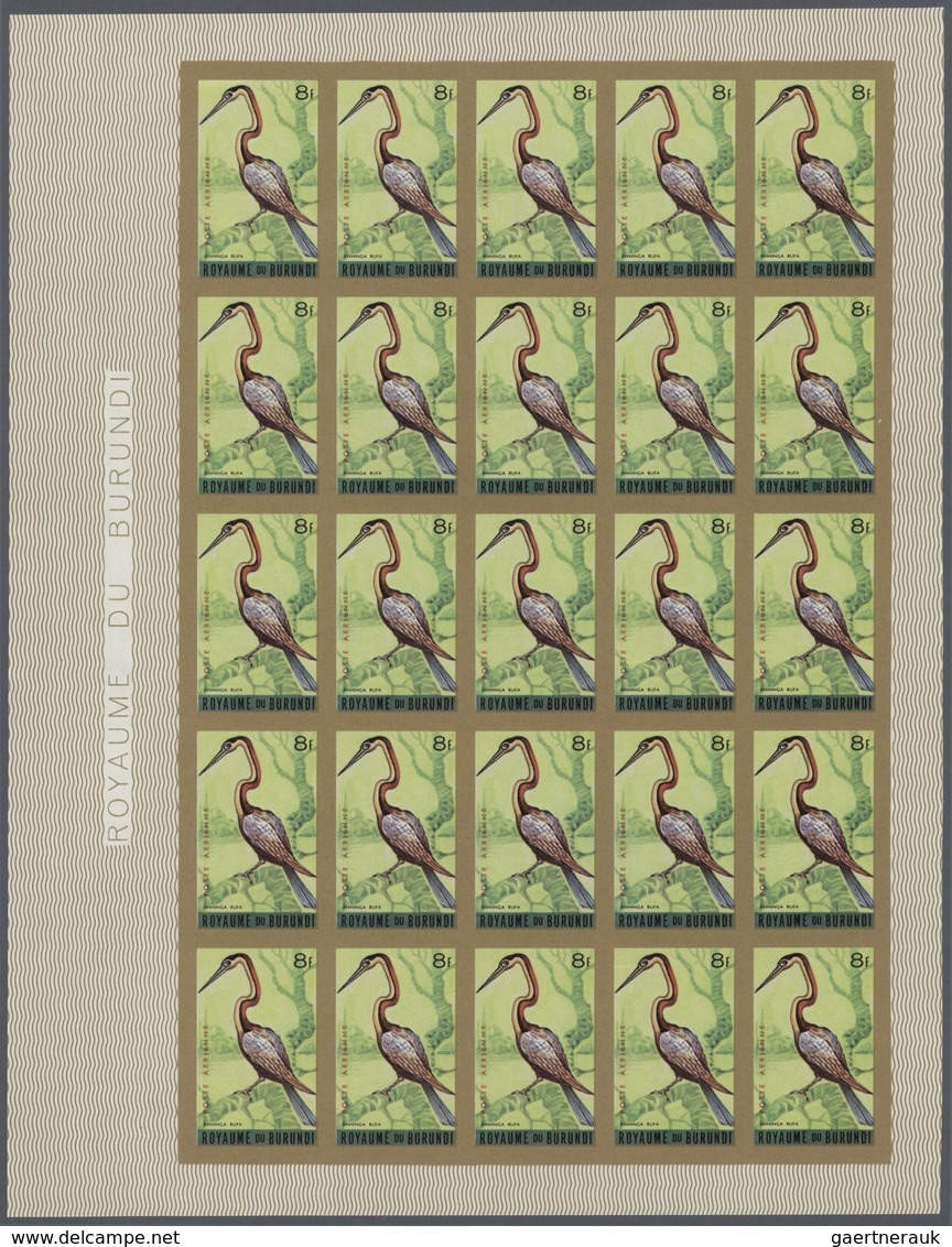 Thematik: Tiere-Vögel / Animals-birds: 1965 (June 10), Burundi. Lot Of 2 IMPERFORATED Sheets Of 25 S - Autres & Non Classés