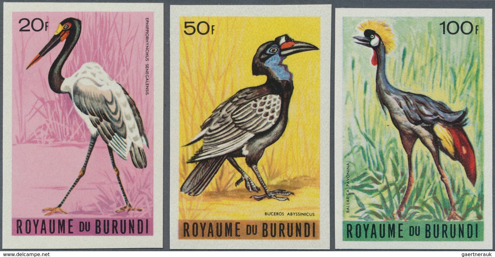 Thematik: Tiere-Vögel / Animals-birds: 1965, BURUNDI: Birds Complete IMPERFORATE Set Of 15 In A Lot - Otros & Sin Clasificación