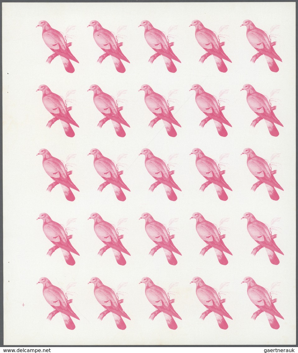 Thematik: Tiere-Vögel / Animals-birds: 1972. Sharjah. Progressive Proof (6 Phases) In Complete Sheet - Otros & Sin Clasificación