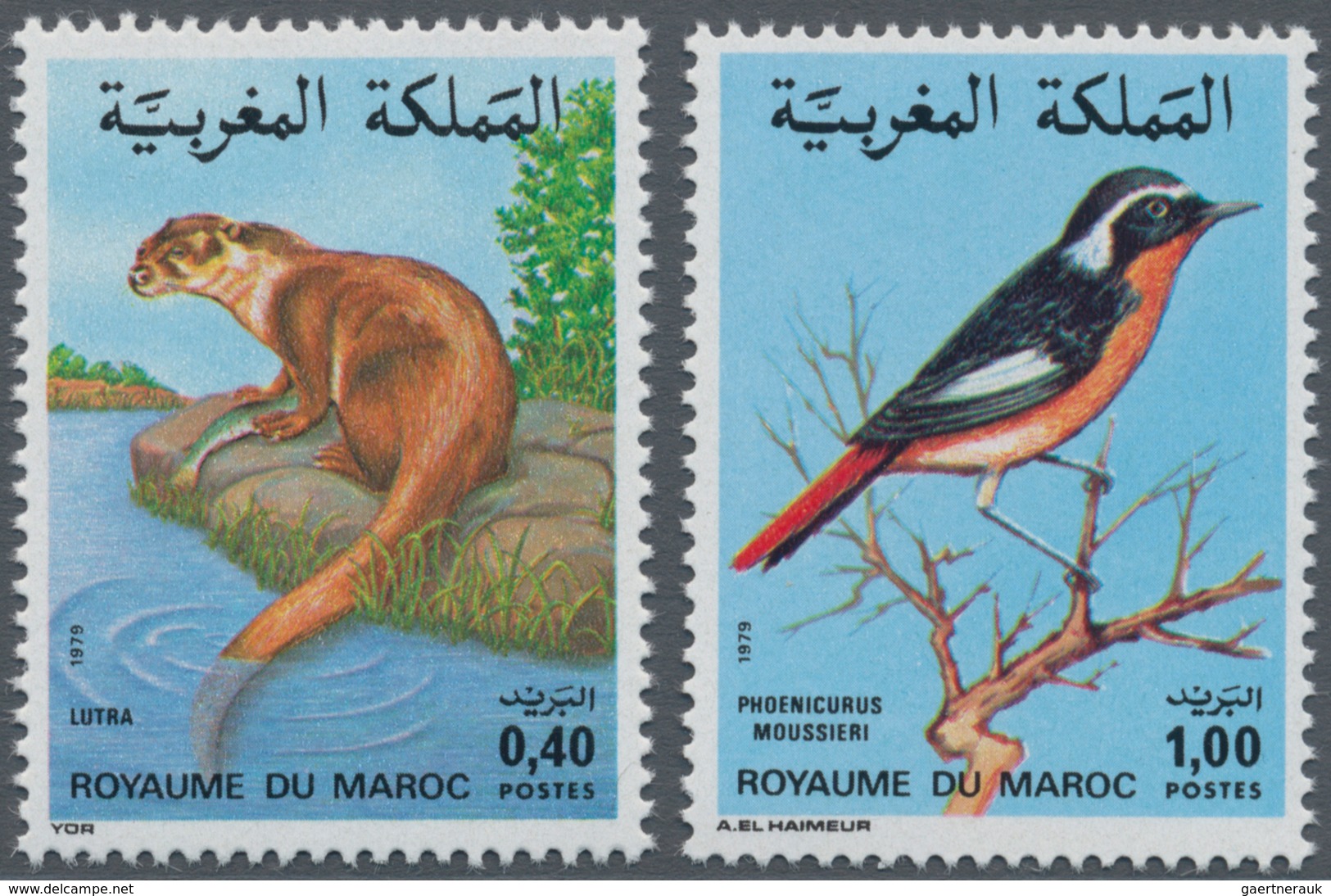 Thematik: Tiere-Vögel / Animals-birds: 1979, MOROCCO: Animals Set Of Two 0.40dh. Otter (‚Lutra Lutra - Autres & Non Classés