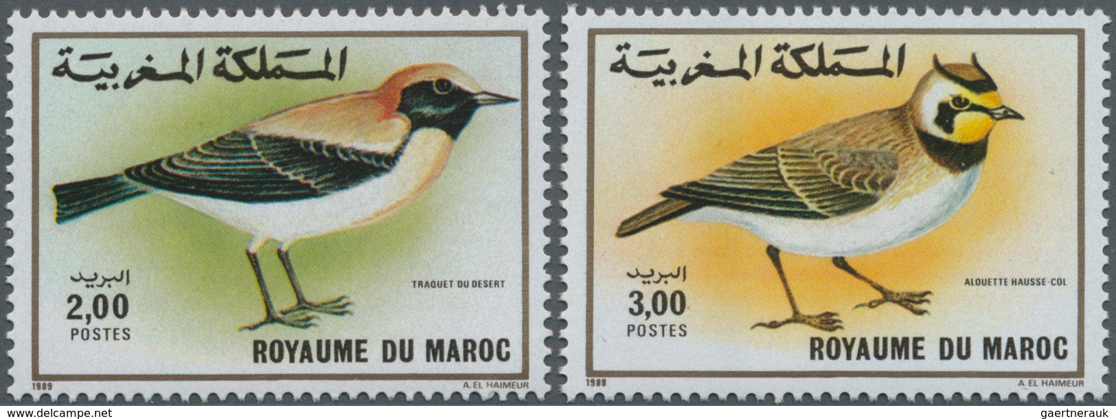 Thematik: Tiere-Vögel / Animals-birds: 1989, MOROCCO: Birds Set Oft Wo 2.00dh. ‚Oenanthe Deserti‘ An - Autres & Non Classés