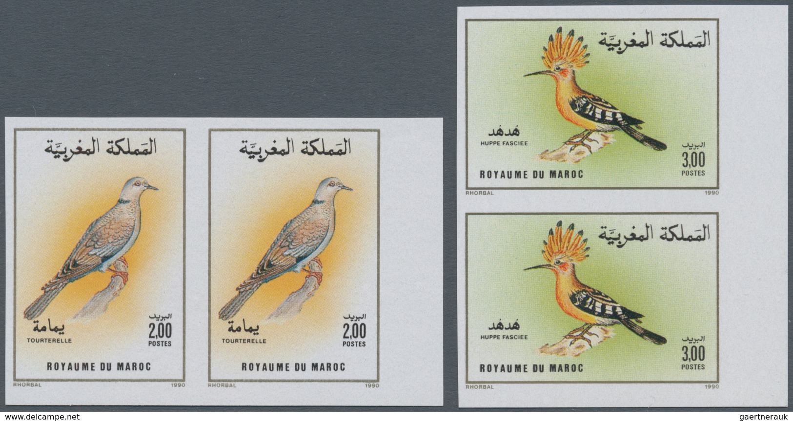 Thematik: Tiere-Vögel / Animals-birds: 1990, MOROCCO: Birds Set Of Two 2.00dh. ‚Streptopelia Turtur‘ - Otros & Sin Clasificación