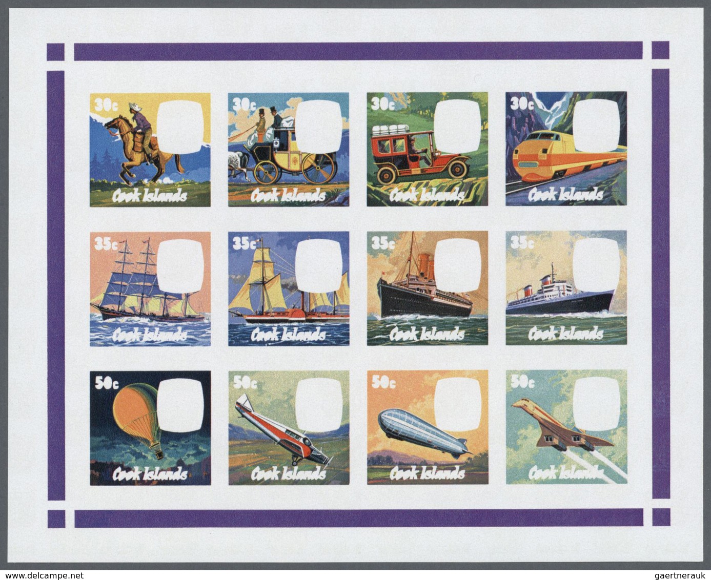 Thematik: Verkehr / Traffic: 1979, Cook Islands. Progressive Proofs For The Souvenir Sheet Of The Is - Other & Unclassified