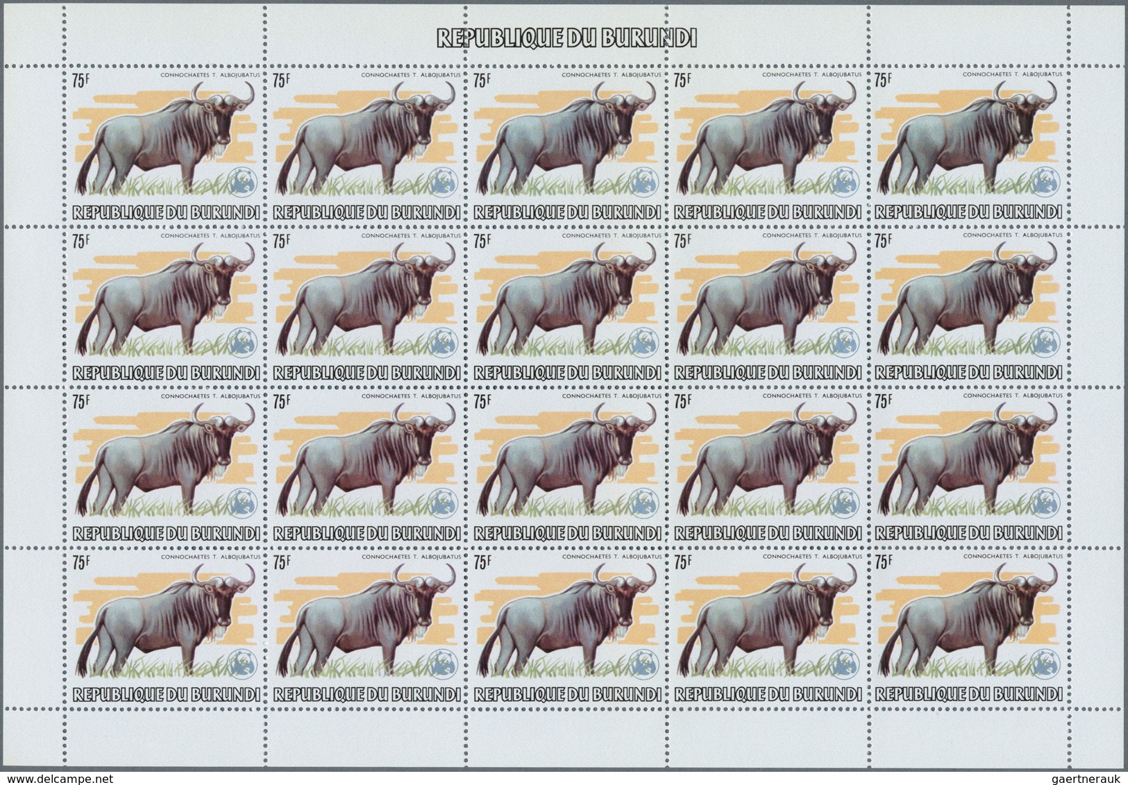 Thematik: WWF: 1982, BURUNDI: African Wildlife Complete Set Of 13 From 2fr. To 85fr. (Lion, Giraffe, - Other & Unclassified