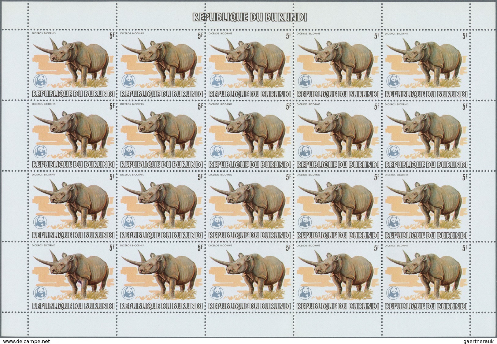 Thematik: WWF: 1982, BURUNDI: African Wildlife Complete Set Of 13 From 2fr. To 85fr. (Lion, Giraffe, - Other & Unclassified