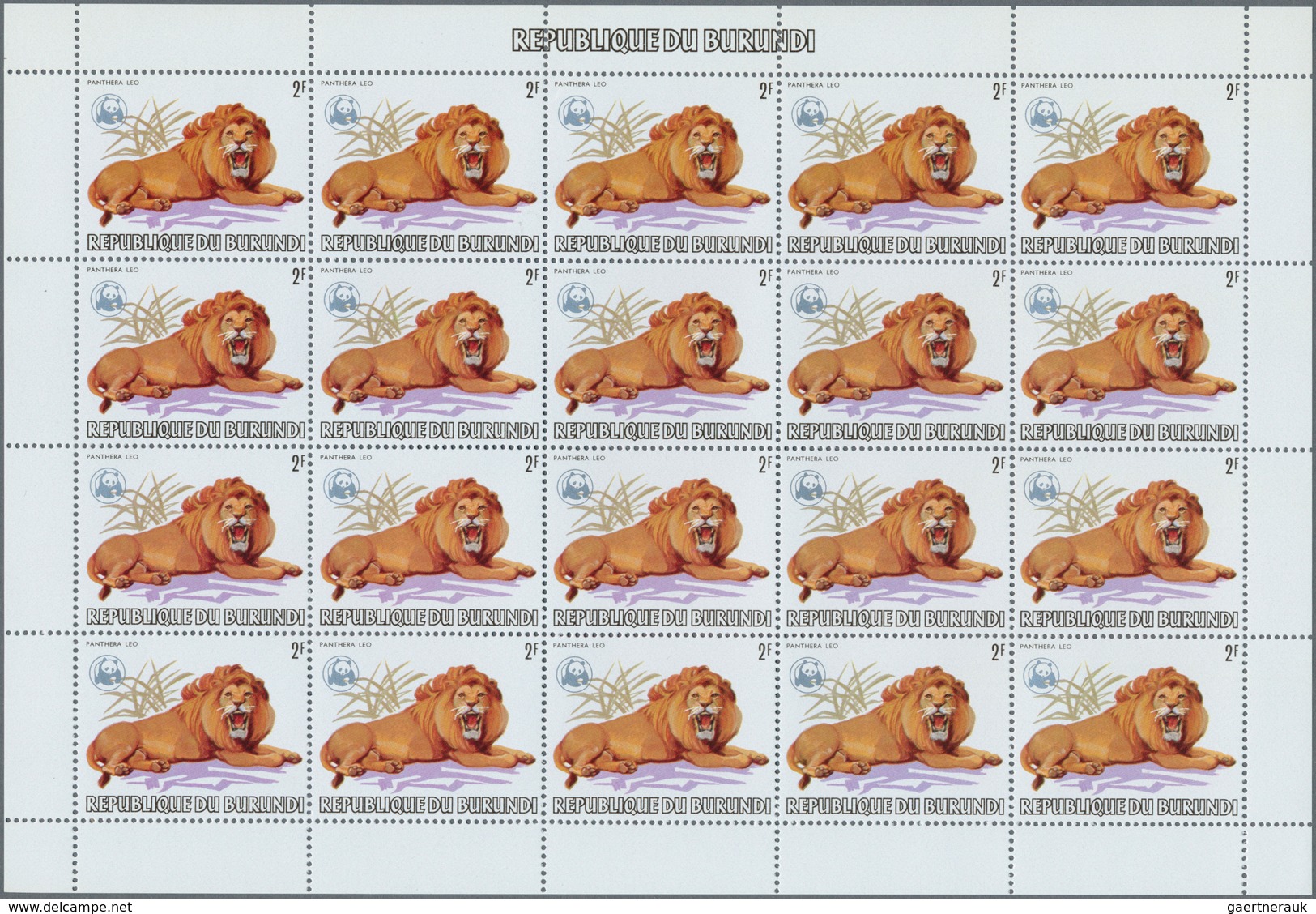 Thematik: WWF: 1982, BURUNDI: African Wildlife Complete Set Of 13 From 2fr. To 85fr. (Lion, Giraffe, - Otros & Sin Clasificación