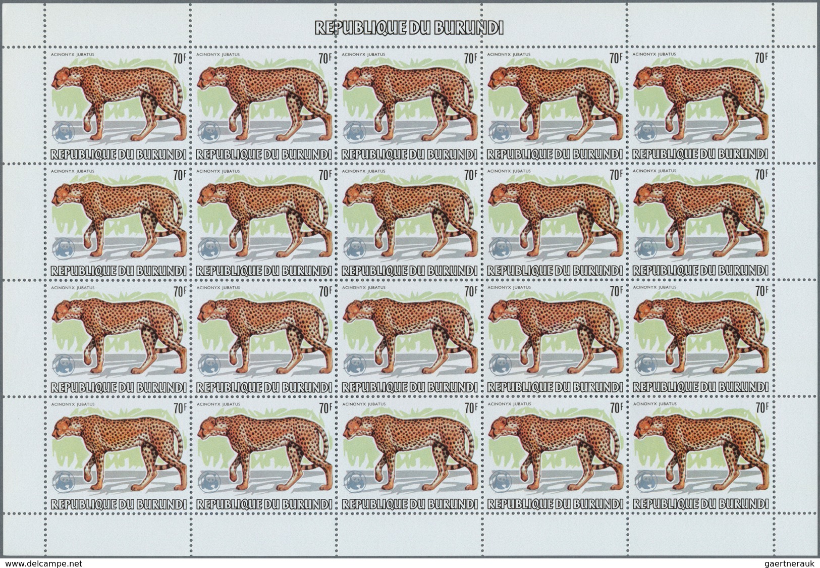 Thematik: WWF: 1982, BURUNDI: African Wildlife complete set of 13 from 2fr. to 85fr. (Lion, Giraffe,