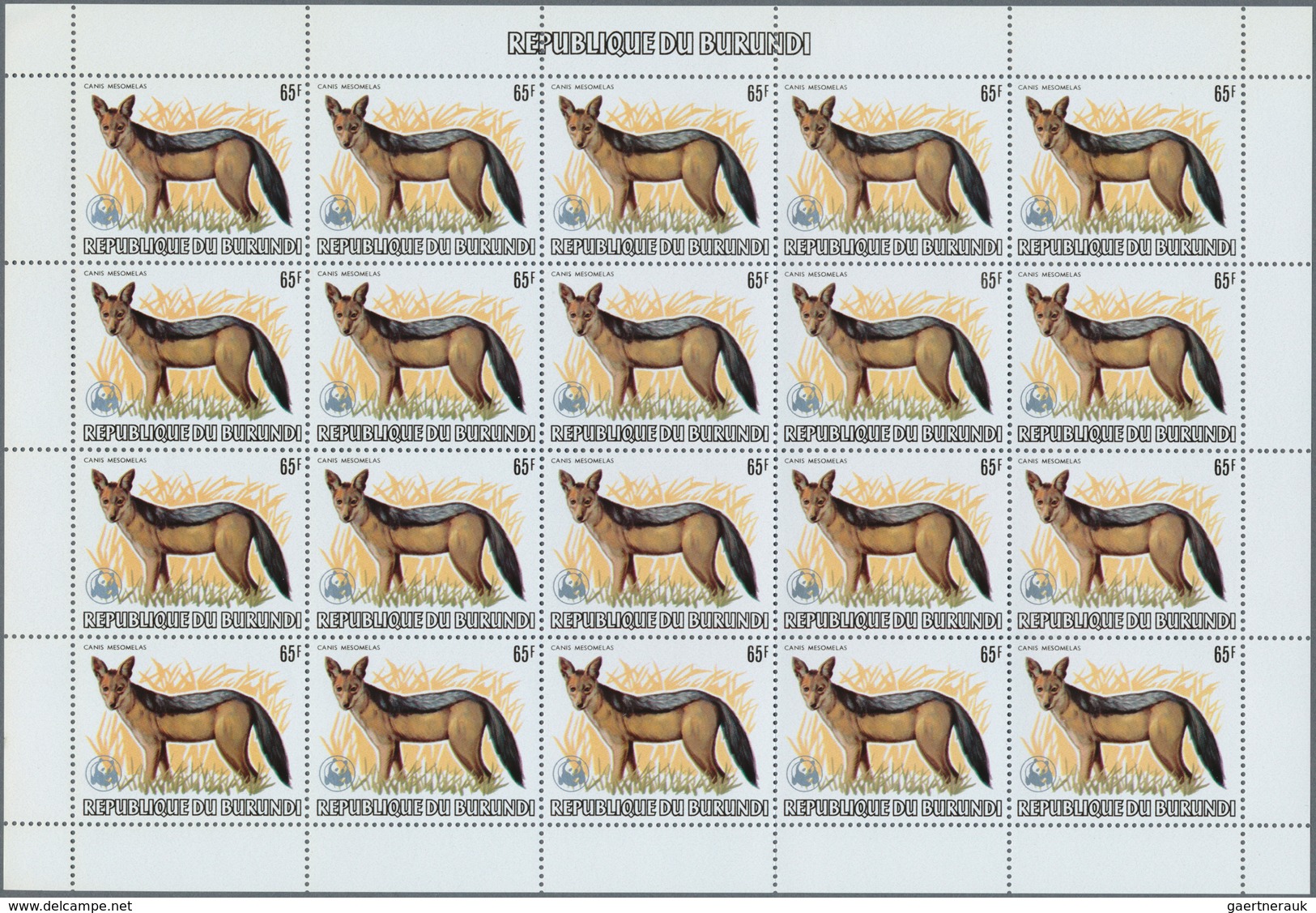 Thematik: WWF: 1982, BURUNDI: African Wildlife complete set of 13 from 2fr. to 85fr. (Lion, Giraffe,