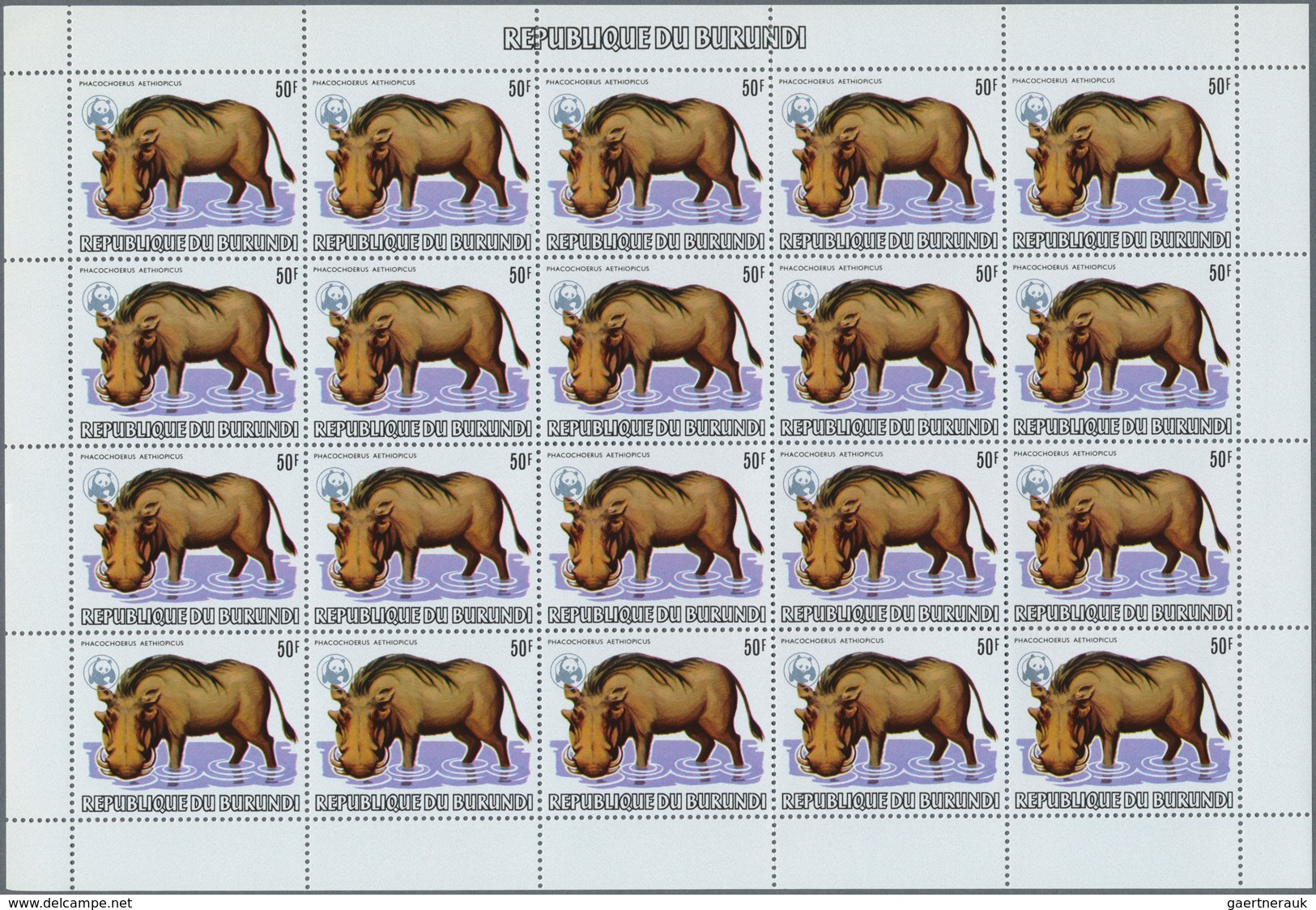 Thematik: WWF: 1982, BURUNDI: African Wildlife complete set of 13 from 2fr. to 85fr. (Lion, Giraffe,