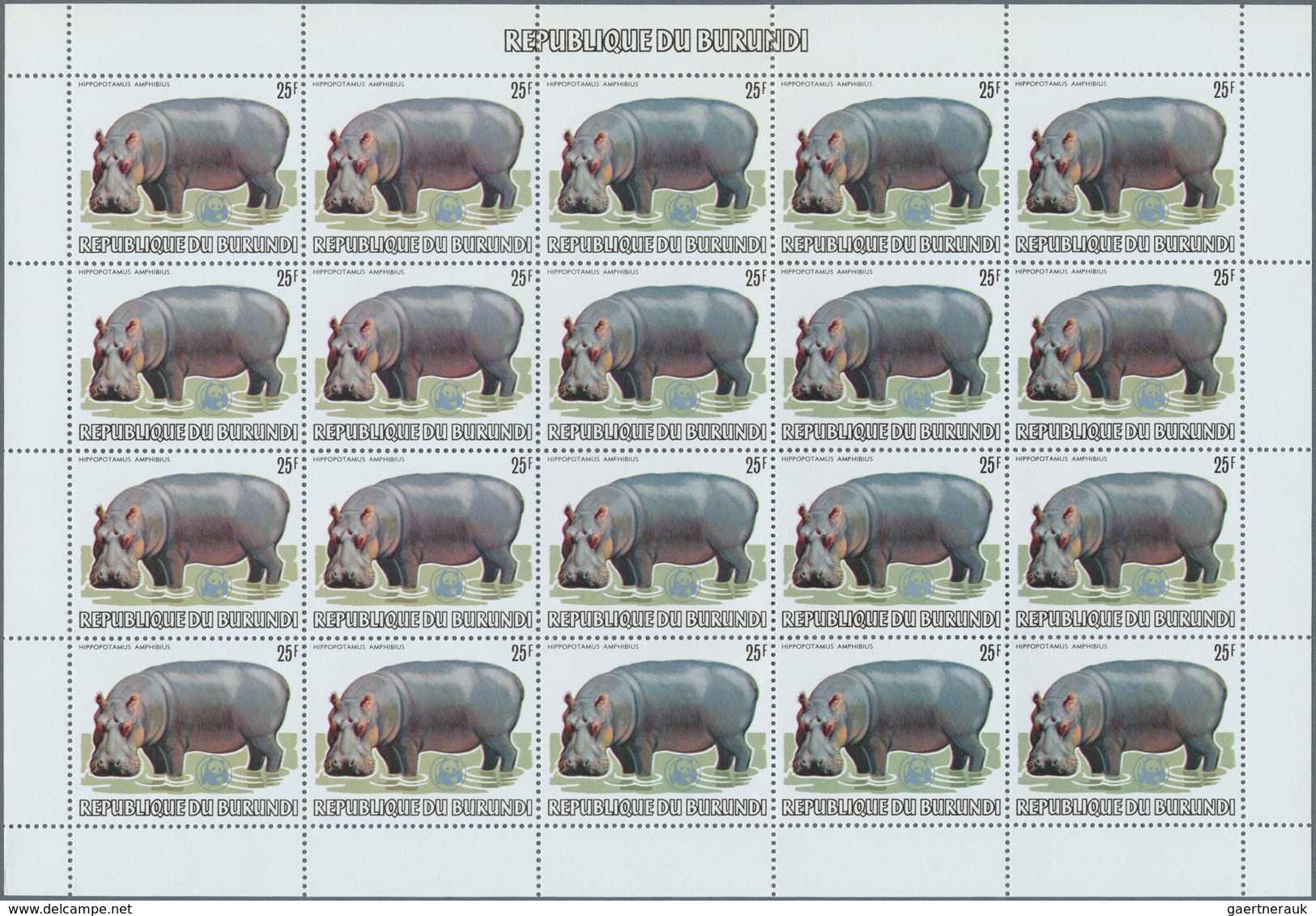 Thematik: WWF: 1982, BURUNDI: African Wildlife complete set of 13 from 2fr. to 85fr. (Lion, Giraffe,