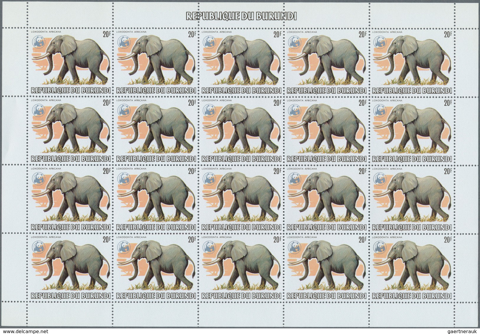 Thematik: WWF: 1982, BURUNDI: African Wildlife complete set of 13 from 2fr. to 85fr. (Lion, Giraffe,