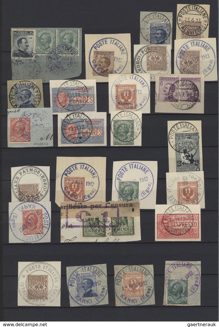 Ägäische Inseln: 1912/1947, Collection/assortment Of Apprx. 340 Stamps On Piece, Each Bearing Clear - Aegean