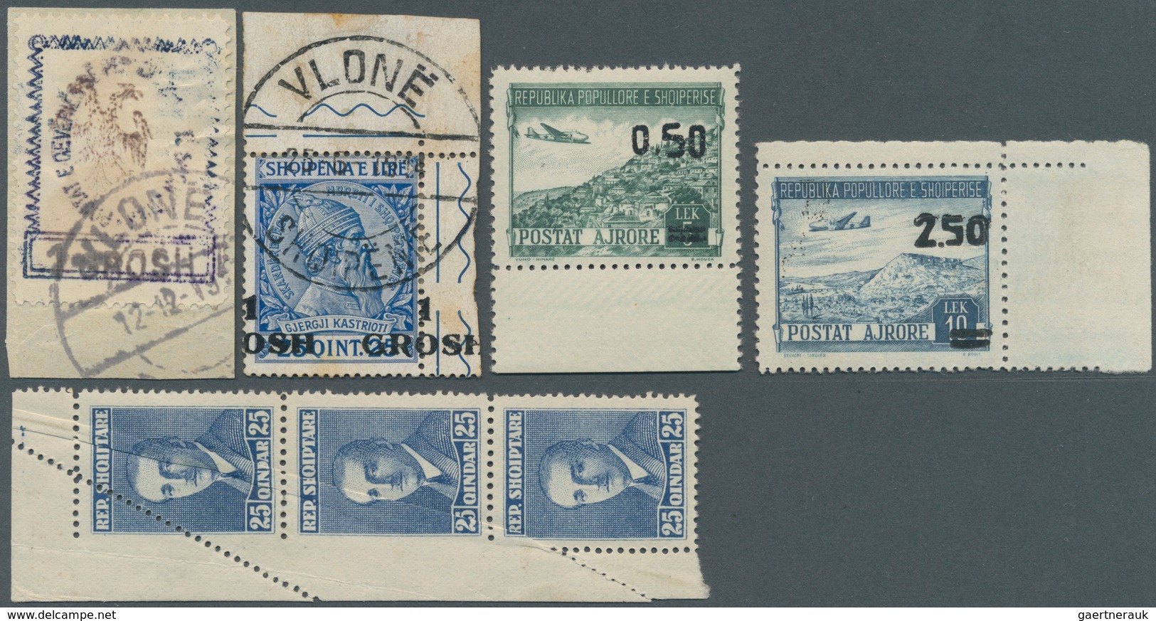 Albanien: 1913/1953, Mint And Used Lot On Stockcards, E.g. A Nice Selcetion Of Overprint Varieties, - Albanie