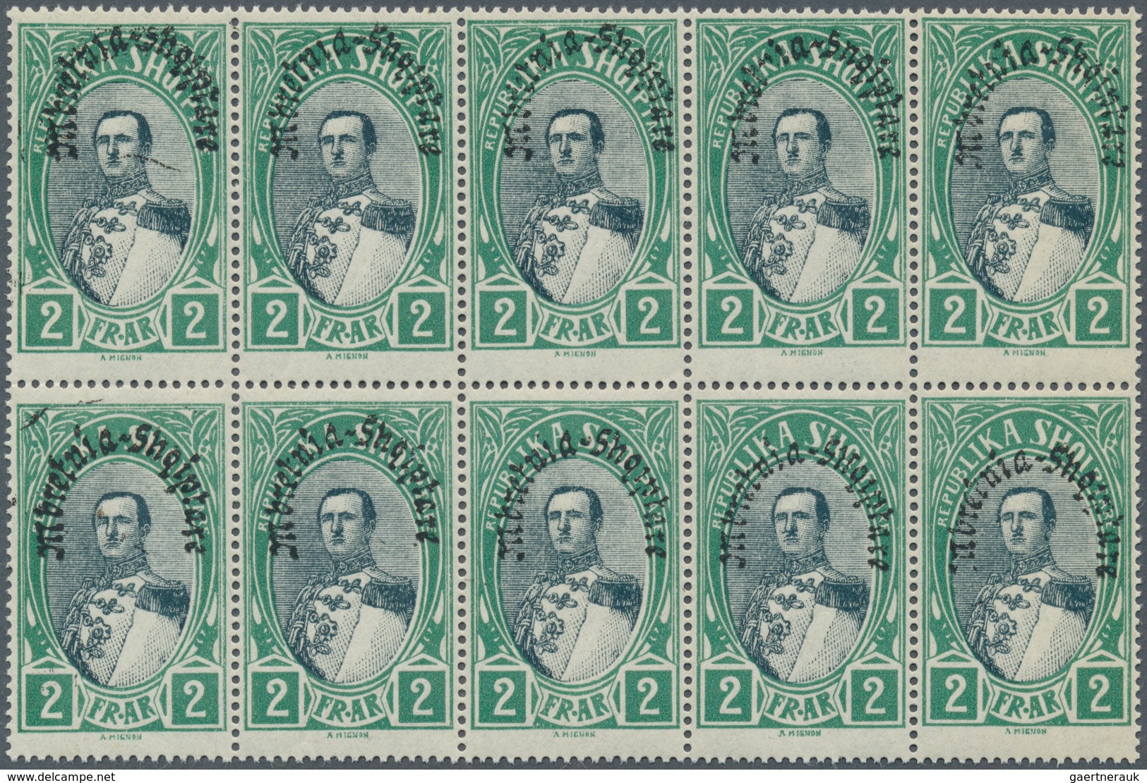 Albanien: 1928, Two Different Unissued King Zogu Stamps With Opt. ‚Mbretnia Shqiptare‘ Incl. 1fr. Bl - Albania