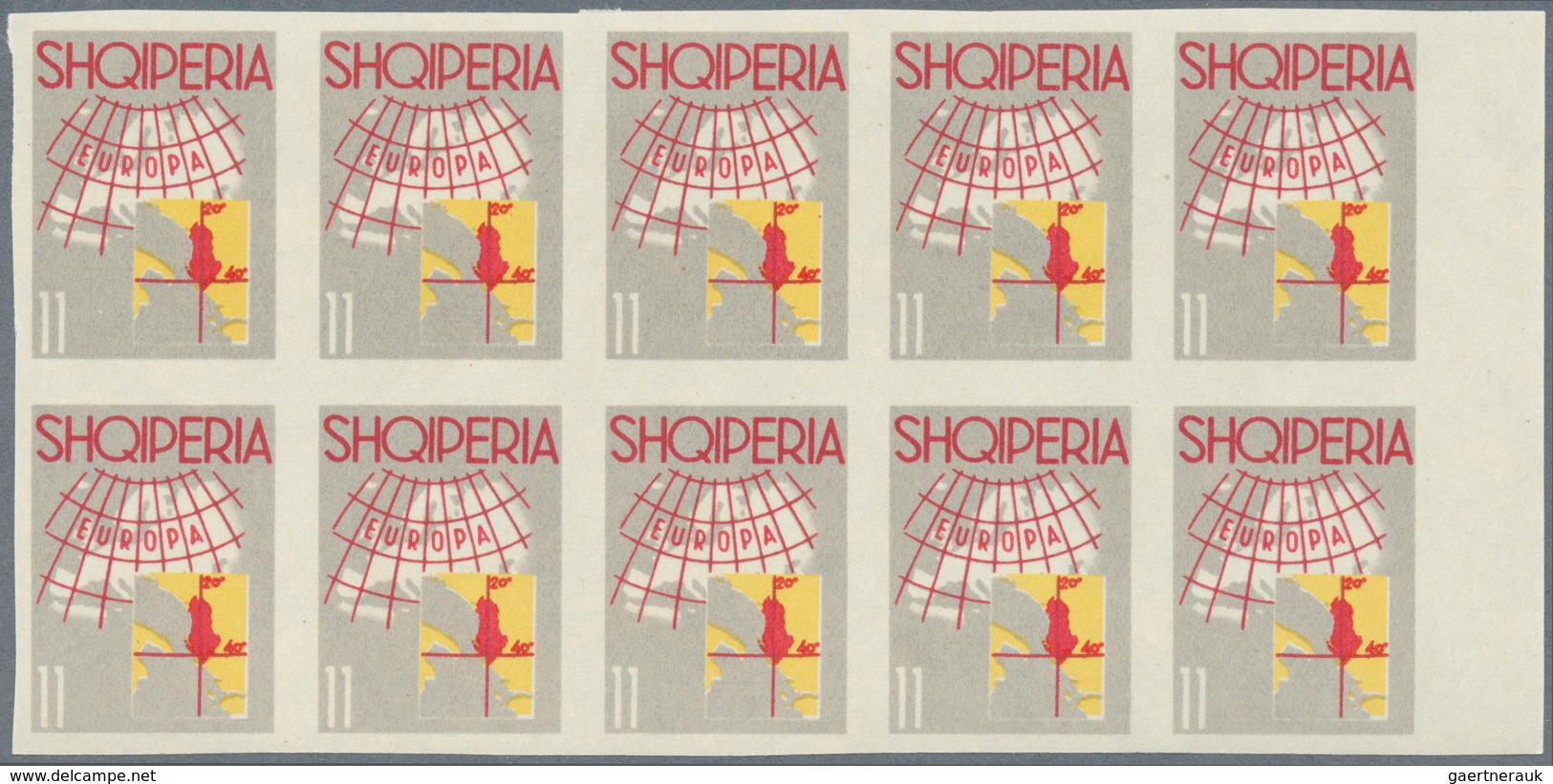 Albanien: 1962, "EUROPA" - Each 50 Complete Sets In Blocks Of 15 And 10 And Sheet Parts, Mint Never - Albanie