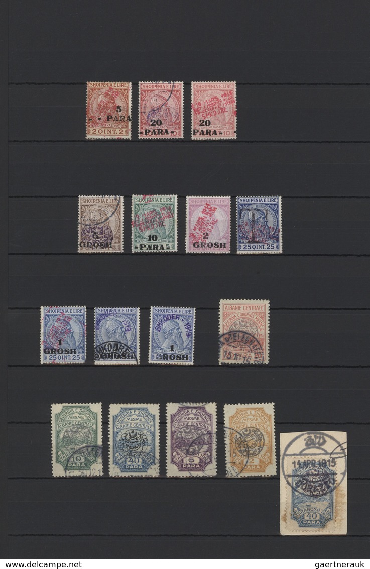 Albanien - Lokalausgaben: 1915, Mint And Used Assortment On Stockpages, E.g. Eight Values Shkodra, N - Albania