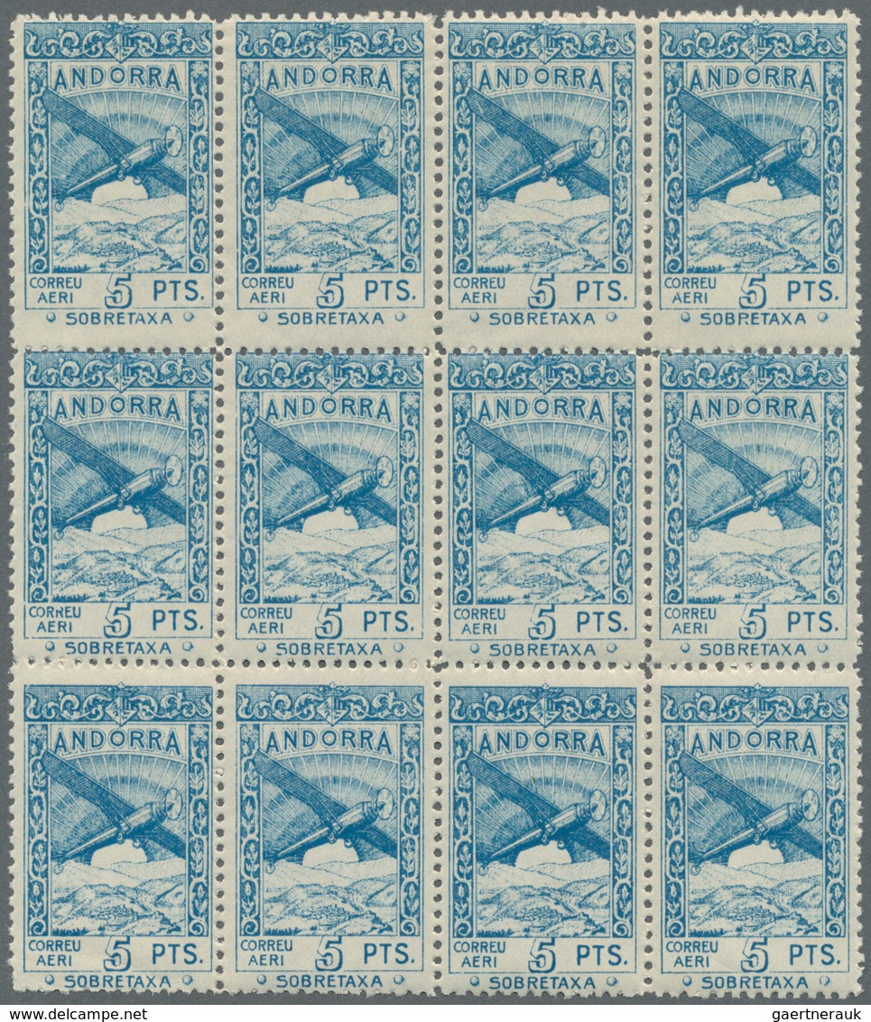 Andorra - Spanische Post: 1932, Not Issued Airmail Set Of 12 In A Lot With About 160 Complete Sets M - Autres & Non Classés