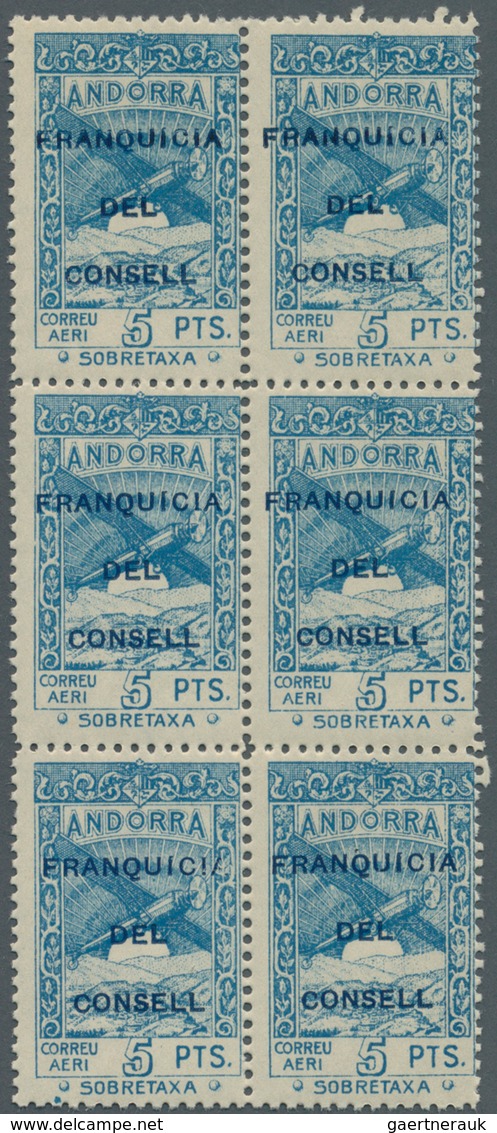 Andorra - Spanische Post: 1932, Not Issued Airmail Set Of 12 With Opt. 'FRANQUICIA DEL CONSELL' In A - Autres & Non Classés