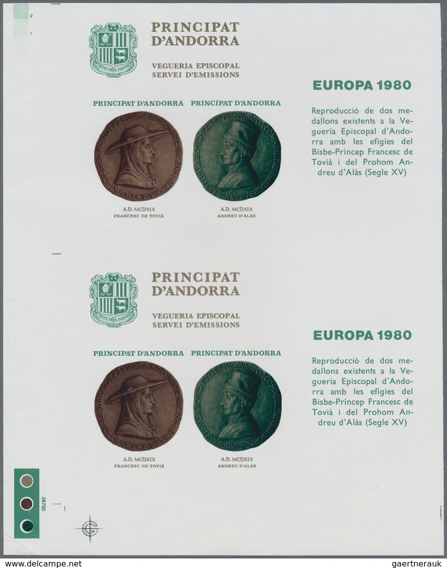 Andorra - Spanische Post: 1979/1980 (ca.), Ungewöhnlicher Großer Bestand Von Einigen Hundert PROBEDR - Otros & Sin Clasificación