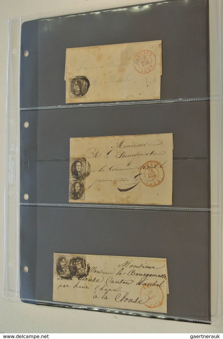 Belgien: 1835/70: Lot Of 13 Old Covers Of Belgium, Including 3 Unfranked Covers And 10 Covers With S - Otros & Sin Clasificación