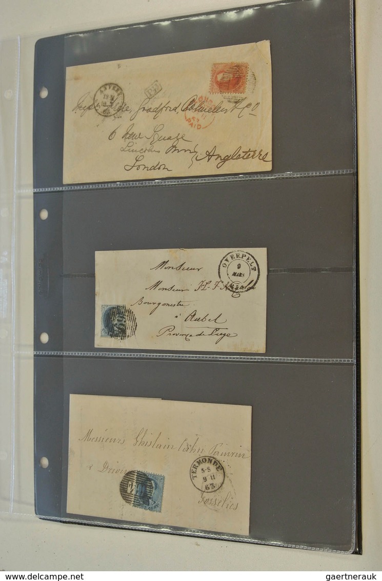 Belgien: 1835/70: Lot Of 13 Old Covers Of Belgium, Including 3 Unfranked Covers And 10 Covers With S - Autres & Non Classés