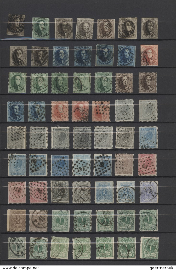 Belgien: 1849/1920, Collection/assortment Of Apprx. 320 Stamps On Stockpages, From Medaillons/semi-c - Autres & Non Classés