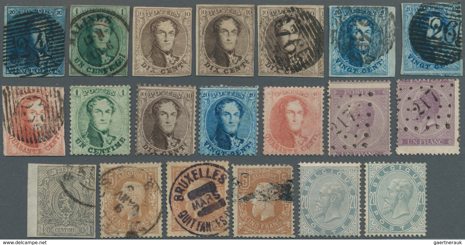 Belgien: 1849/1936 (ca.), Duplicates On Stockcards With Nice Classic Section And Later Issues With S - Autres & Non Classés