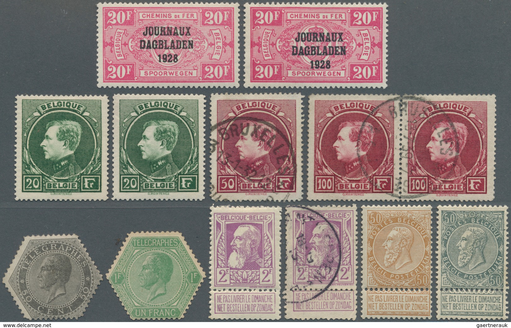 Belgien: 1849/1936 (ca.), Duplicates On Stockcards With Nice Classic Section And Later Issues With S - Autres & Non Classés