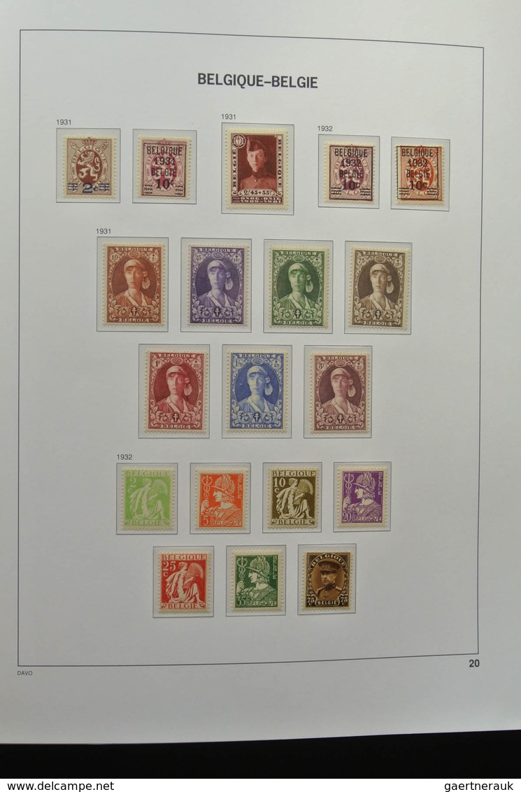 Belgien: 1849/1952: Almost complete, mostly MNH and mint hinged collection Belgium 1849-1952 in Davo