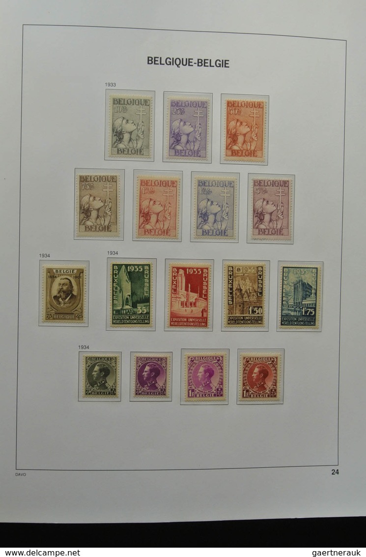 Belgien: 1849/1952: Almost complete, mostly MNH and mint hinged collection Belgium 1849-1952 in Davo