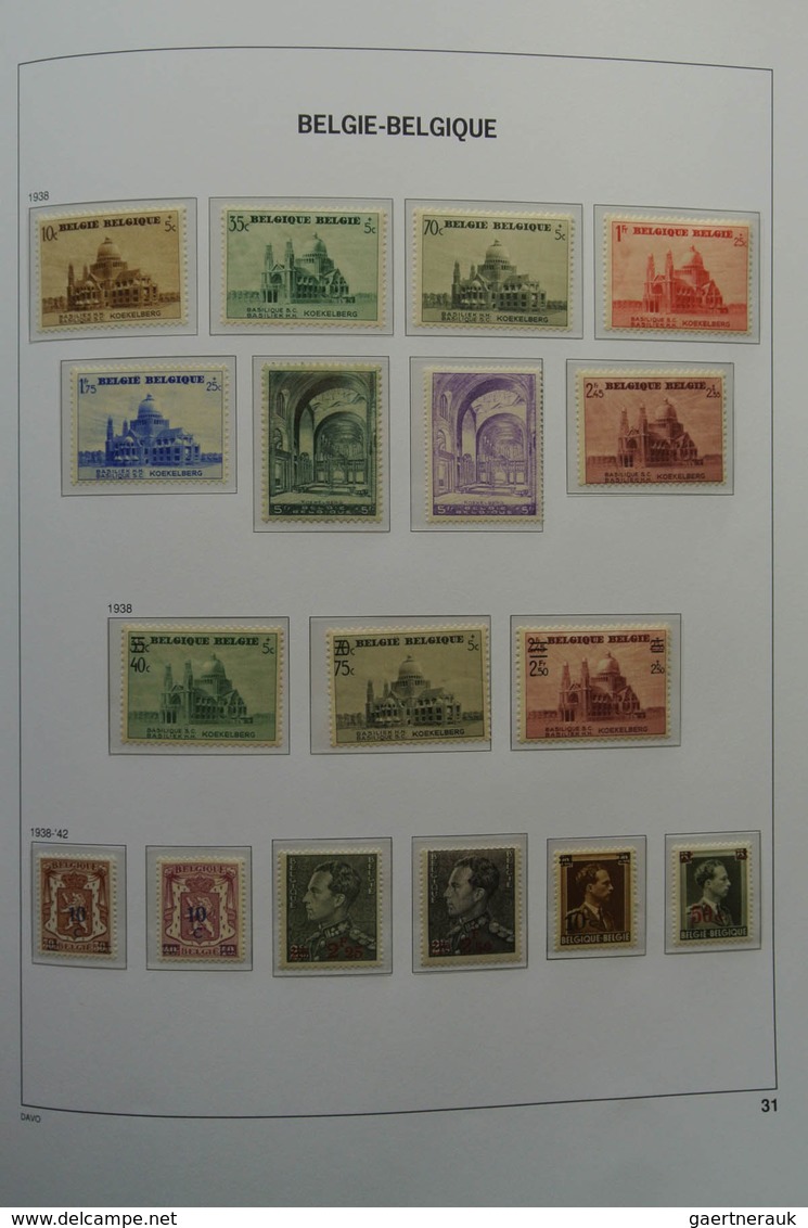 Belgien: 1849/1952: Almost complete, mostly MNH and mint hinged collection Belgium 1849-1952 in Davo