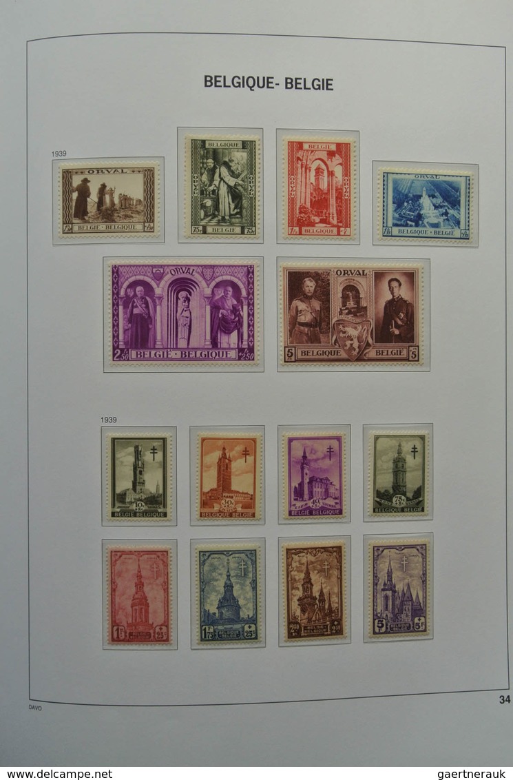 Belgien: 1849/1952: Almost complete, mostly MNH and mint hinged collection Belgium 1849-1952 in Davo