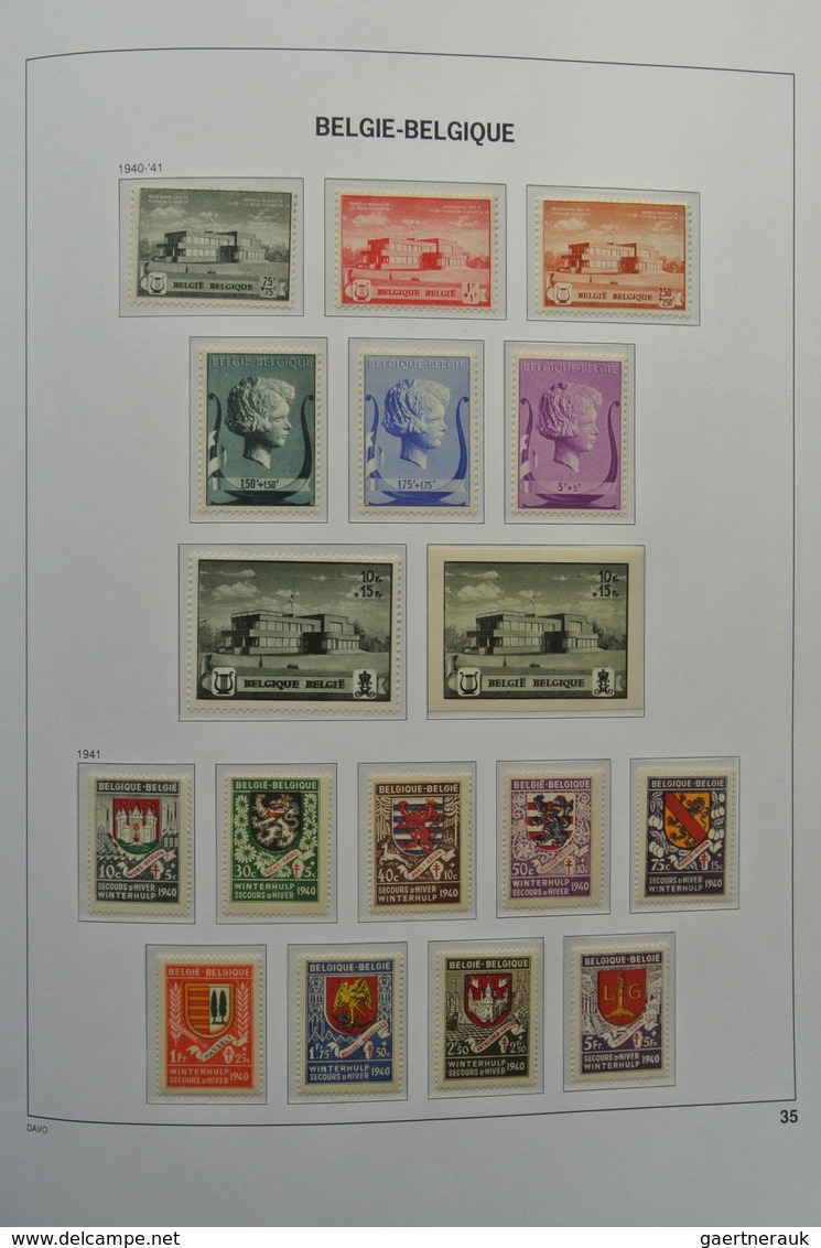 Belgien: 1849/1952: Almost complete, mostly MNH and mint hinged collection Belgium 1849-1952 in Davo