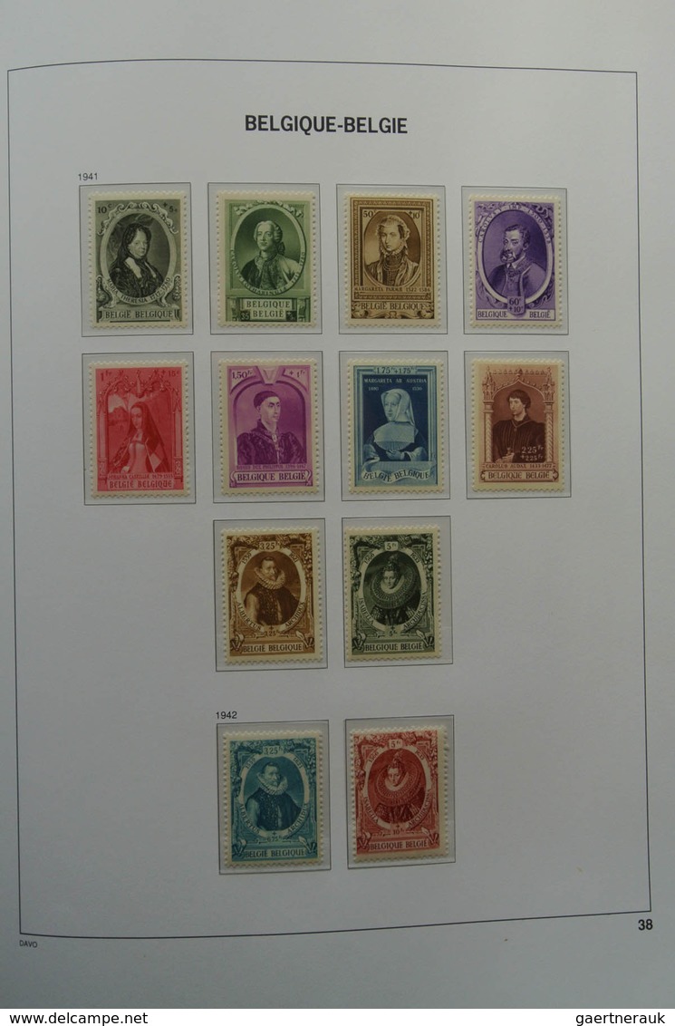 Belgien: 1849/1952: Almost complete, mostly MNH and mint hinged collection Belgium 1849-1952 in Davo