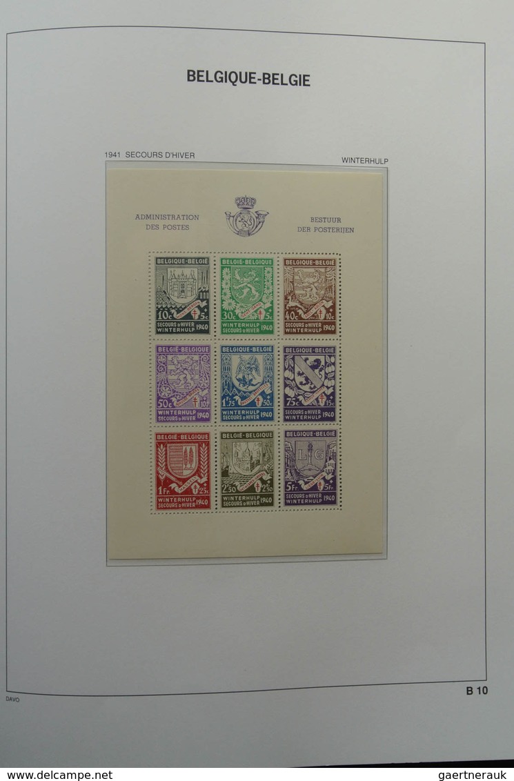 Belgien: 1849/1952: Almost complete, mostly MNH and mint hinged collection Belgium 1849-1952 in Davo