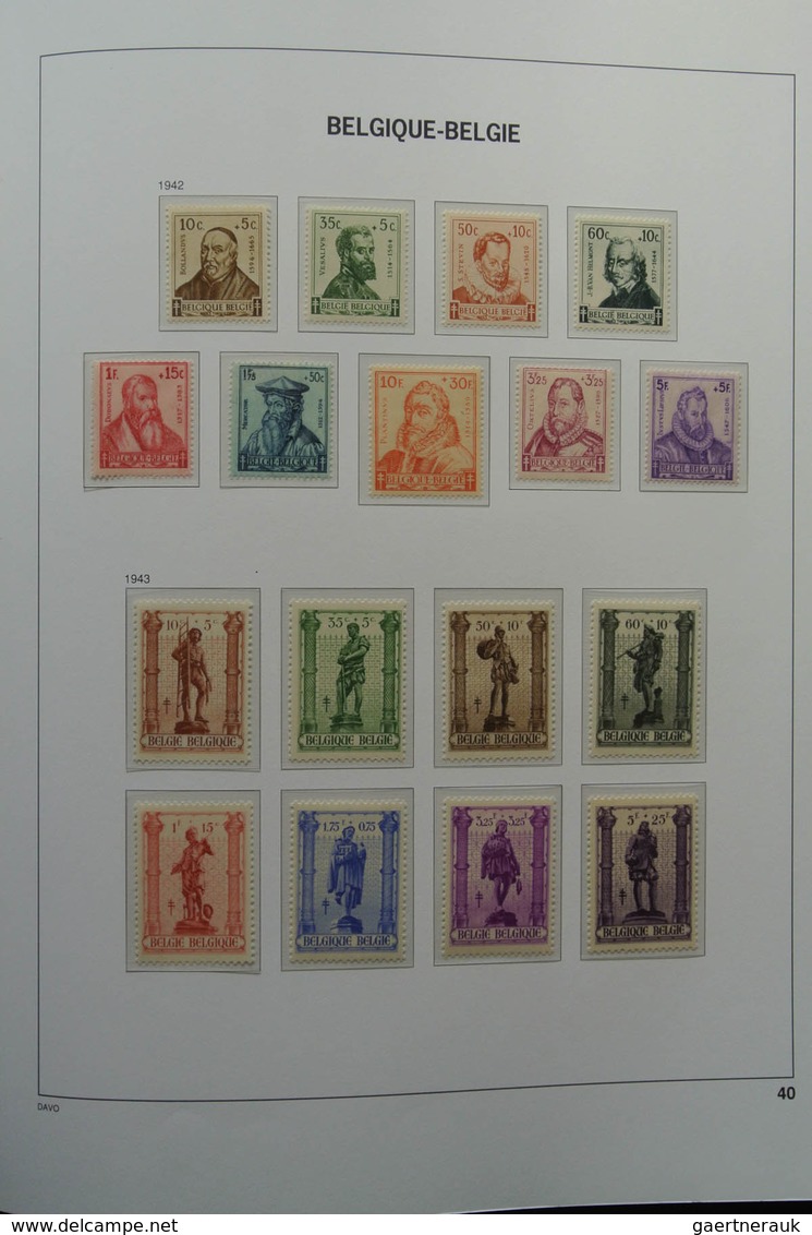 Belgien: 1849/1952: Almost complete, mostly MNH and mint hinged collection Belgium 1849-1952 in Davo