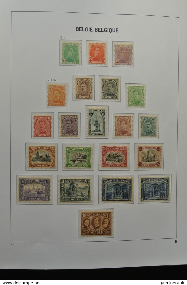 Belgien: 1849/1952: Almost complete, mostly MNH and mint hinged collection Belgium 1849-1952 in Davo