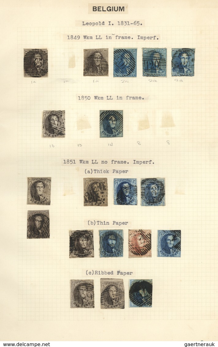 Belgien: 1849/1958, Used And Mint Collection On Album Pages, From A Good Section Epaulettes/Medaillo - Autres & Non Classés