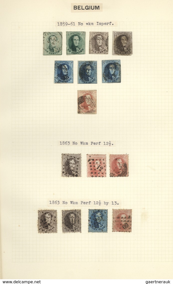 Belgien: 1849/1958, Used And Mint Collection On Album Pages, From A Good Section Epaulettes/Medaillo - Otros & Sin Clasificación