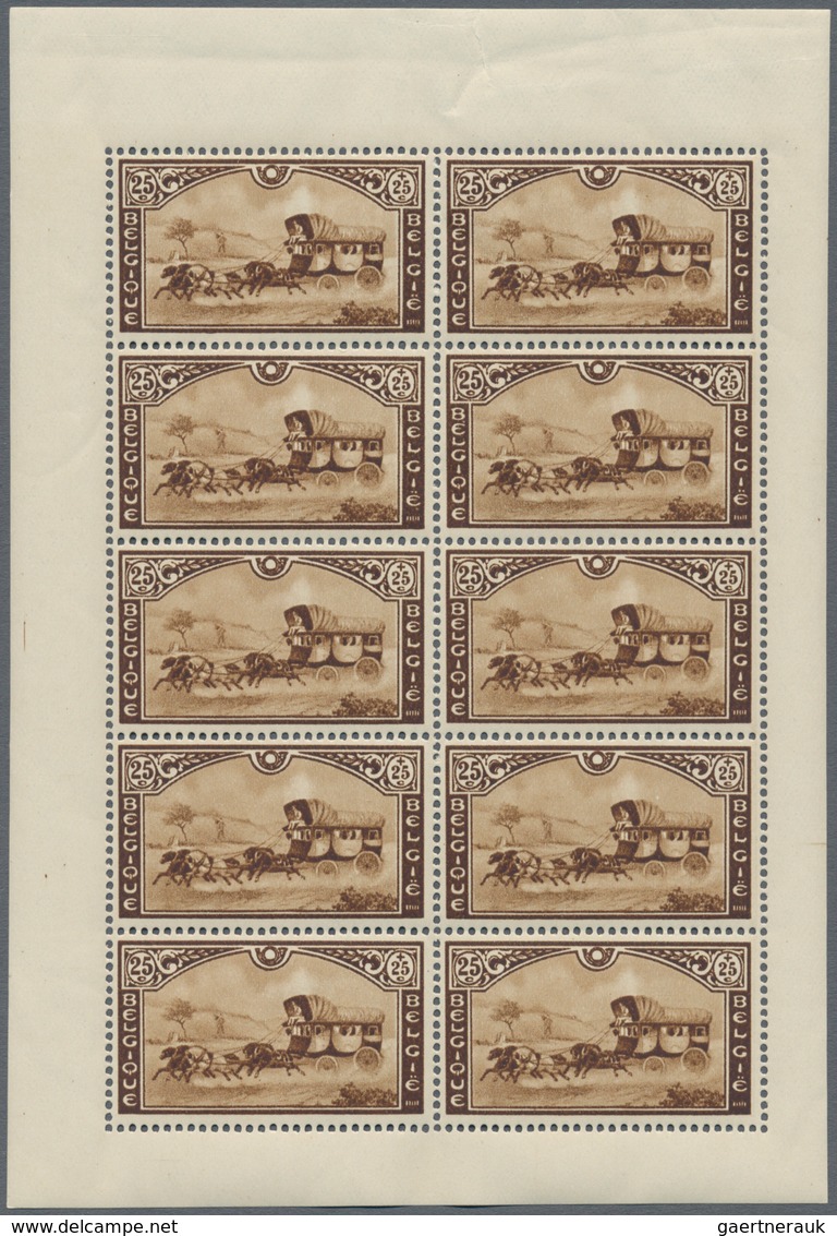 Belgien: 1935, Salon International Du Timbre Complete Set Of Three Showing An Old Five-horse Postal - Autres & Non Classés