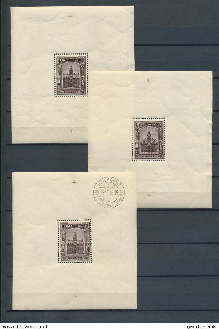 Belgien: 1936, Lot Of Souvenir Sheets: Borgerhout Sheet Six U/m Copies (one With Postmark In Margin) - Autres & Non Classés