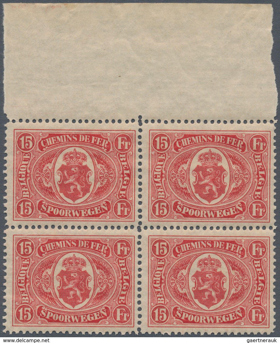 Belgien - Eisenbahnpaketmarken: 1921, Railway Parcel Stamp 15fr. Carmine-red ‚coat Of Arms‘ In A Lot - Equipaje [BA]