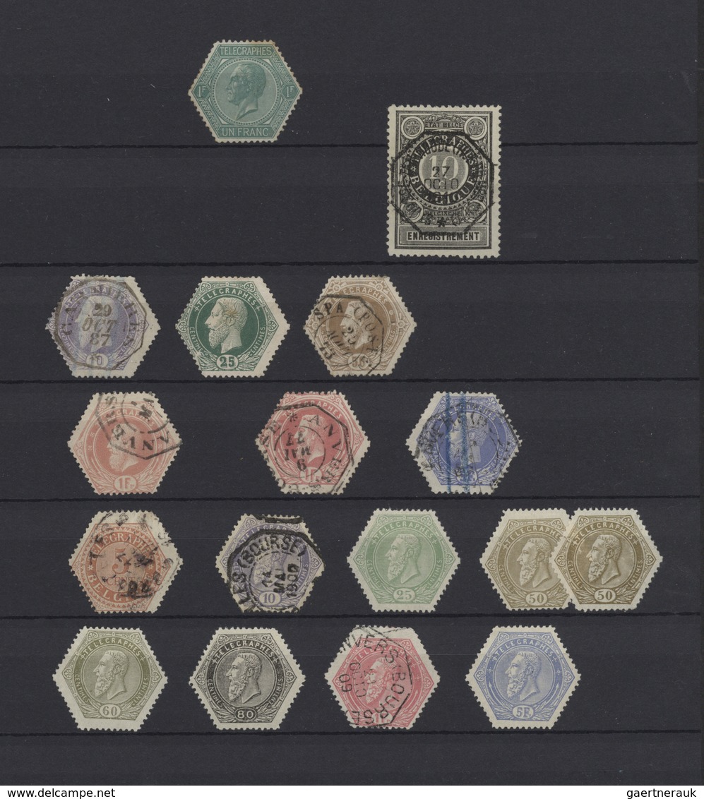 Belgien - Telegrafenmarken: 1866/1897, Mint And Used Assortment Of 17 Stamps, Incl. Michel No. 2 Min - Sellos Telégrafos [TG]