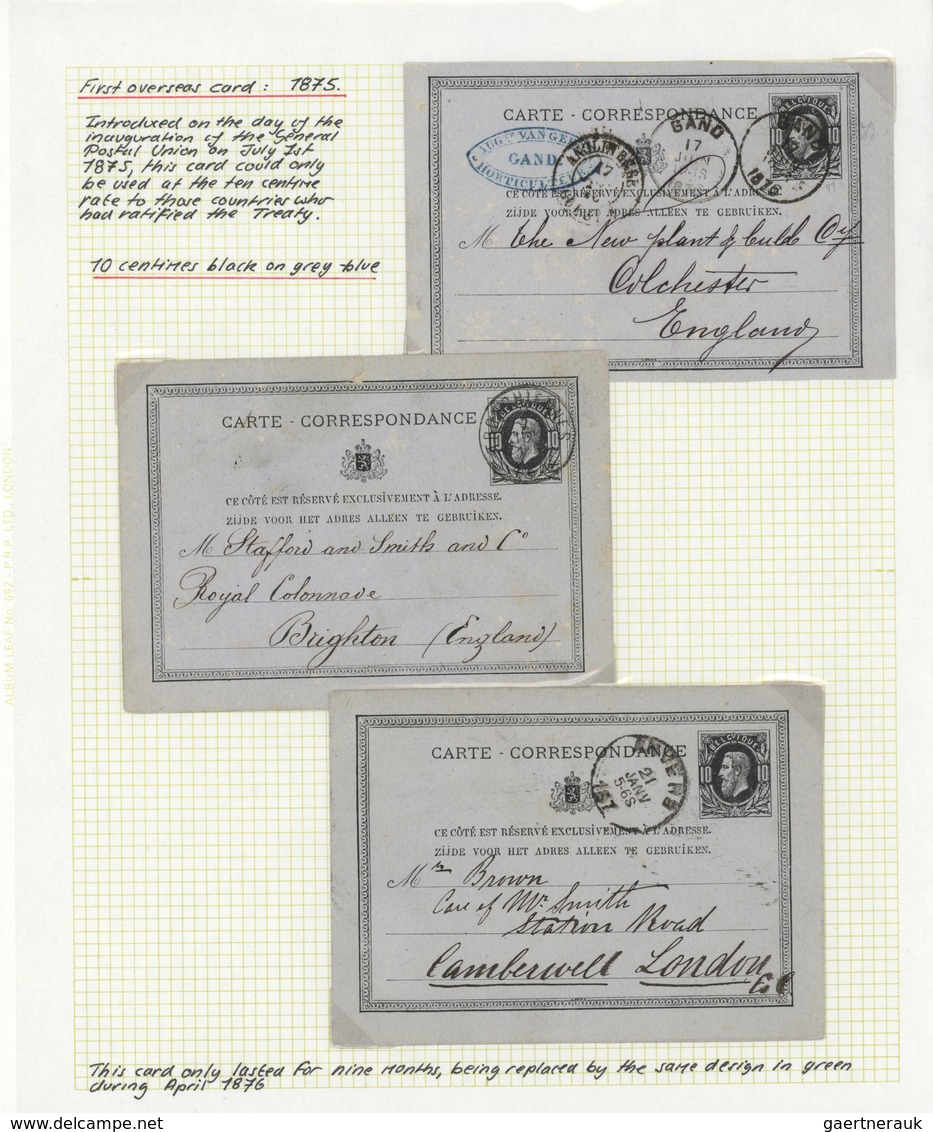 Belgien - Ganzsachen: 1870/1960: Specialised collection of well over 350 envelopes and postcards wit