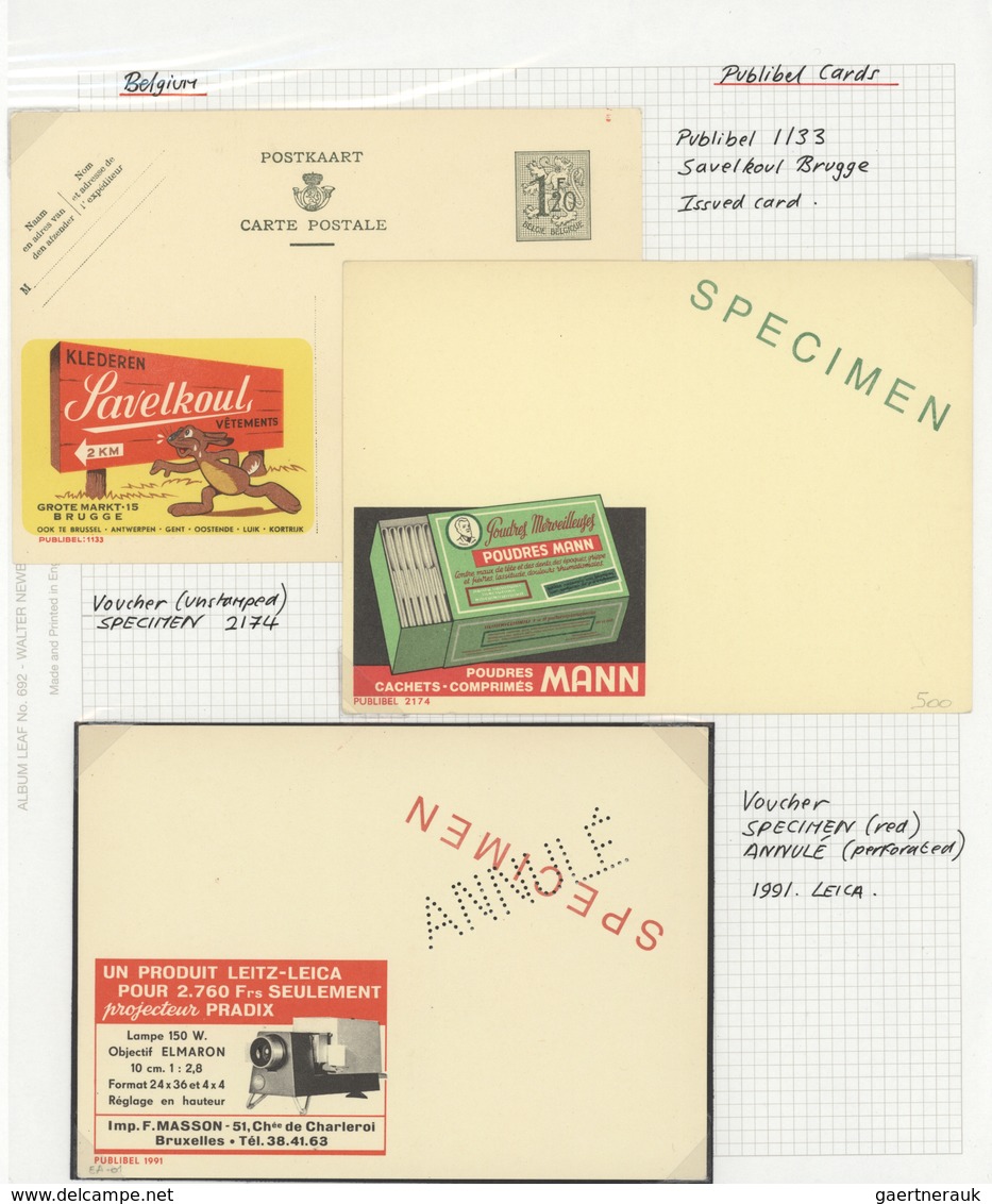 Belgien - Ganzsachen: 1870/1960: Specialised collection of well over 350 envelopes and postcards wit