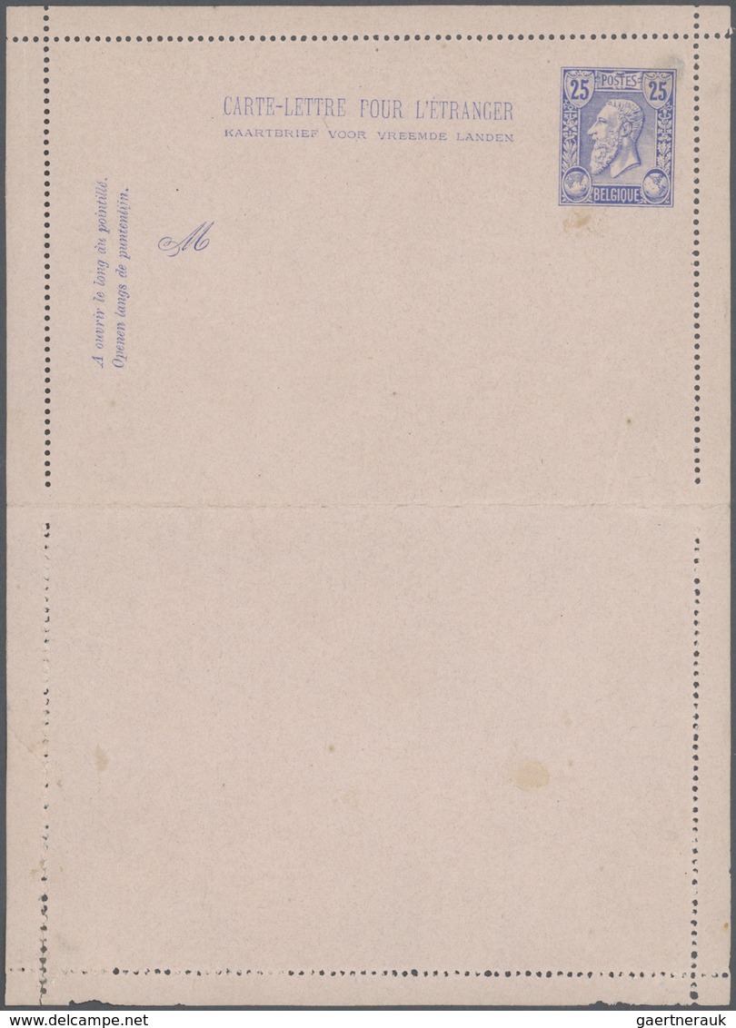 Belgien - Ganzsachen: 1886/1896, Lettercards 10c. Rose And 25c. Blue, Specialised Assortment Of 15 U - Otros & Sin Clasificación