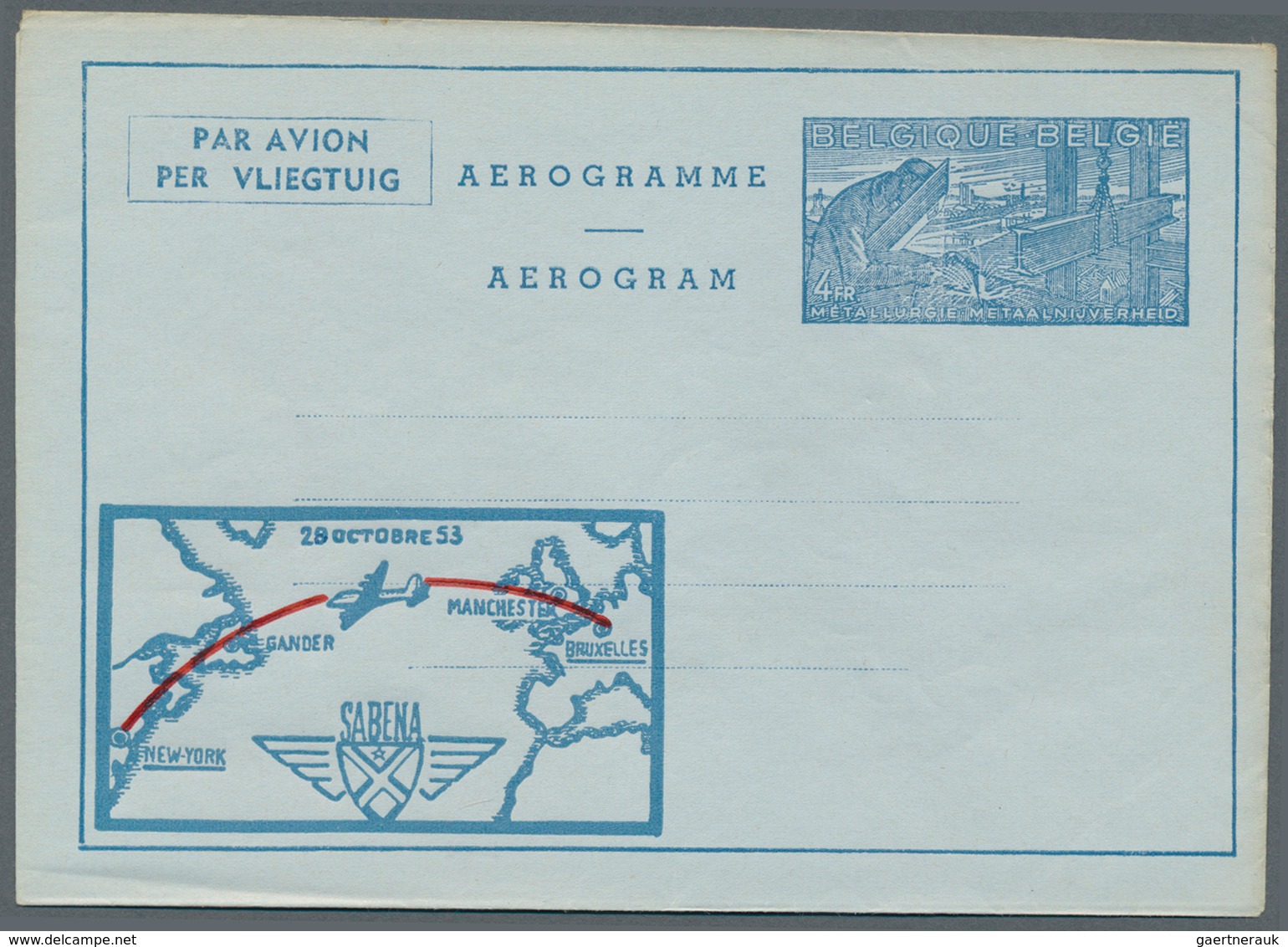 Belgien - Ganzsachen: 1948/1995 (ca.), AEROGRAMMES: Accumulation With About 1.500 Unused And Used/CT - Otros & Sin Clasificación