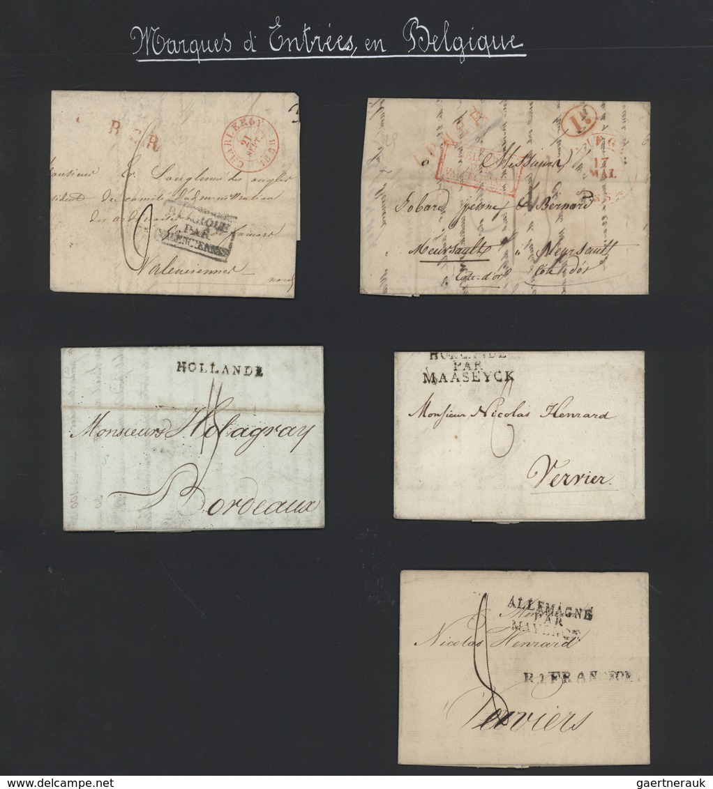 Belgien - Stempel: TRANSIT MARKINGS, MARQUES D'ENTREES En Belgique, 1803/1852 Ca., Collection Of 23 - Otros & Sin Clasificación