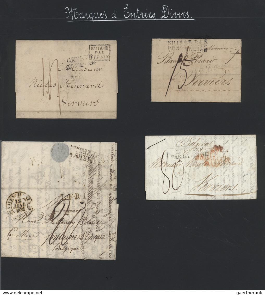 Belgien - Stempel: TRANSIT MARKINGS, MARQUES D'ENTREES En Belgique, 1803/1852 Ca., Collection Of 23 - Otros & Sin Clasificación